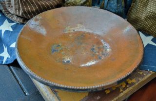 19th Century Antique American Redware Plate