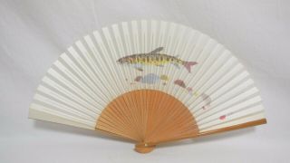Japanese Sensu Folding Fan Mini Size Amago Picture Precious Fish From Japan　