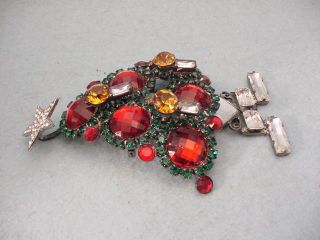 Larry Vrba Red & Green Christmas Tree Pin/necklace