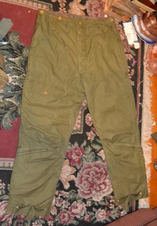 Ww2 Us Army A - 9 Flight Pants/trousers Size 40 Mfg Stagg Coat Co Inc