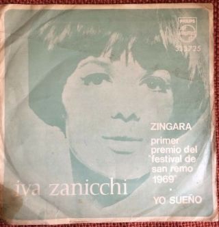 Iva Zanicchi - Chile Rare Single With Ps 45 Rpm 7 " Vg 1969