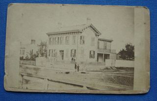 Rare Cdv Image Of President Lincoln At His Home In Springfield Illinois