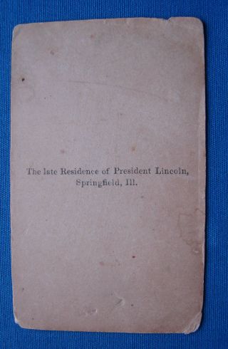 RARE CDV IMAGE OF PRESIDENT LINCOLN AT HIS HOME IN SPRINGFIELD ILLINOIS 3