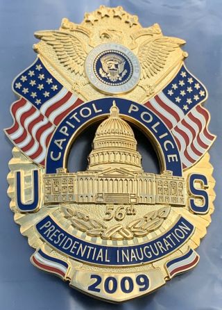 2009 Us Capitol Police Badge Presidential Inauguration