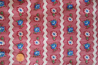 One Vintage Feedsack Stripes Rickrack Flowers 36x23 (46) Pristine Stillasack
