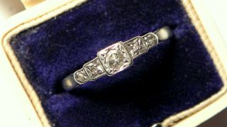 Stunning Antique Art Deco Platinum 5 Stone Diamond 18ct White Gold Ring