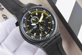 Without Box Porsche Design Diver Series Yellow Dial Black Rubber Band Mens Watch