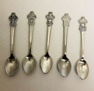 Vintage Set Of 5 Rolex Bucherer Of Switzerland Lucerne Spoons