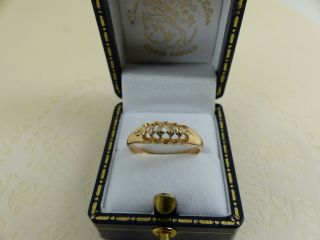 Antique Victorian 15ct Gold Rose - Cut Diamond Ring 1887 Size N 1/2