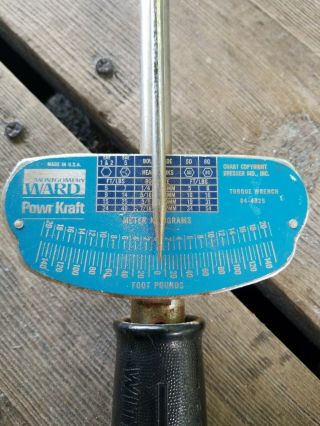 Montgomery Wards Power Kraft Torque Wrench 84 - 4925 Made In Usa