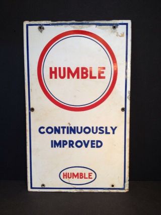 Humble Oil & Gas Porcelain Advertising Sign