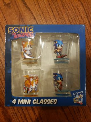 Rare Sonic The Hedgehog 20th Anniversary Shot Glasses