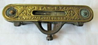 Vintage Stanley Brass Top Pocket 3 - 1/4 " Long Line Level - Pat.  June - 23 - 96