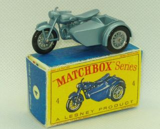 Moko Matchbox Lesney 4 Triumph T110 Motorcycle And Sidecar/box