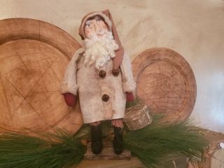 Primitive Early Style Santa Claus Doll Christmas Winter Reserved For Lad0923