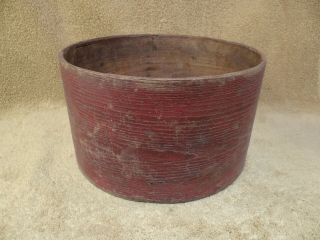 Old Large Thick Wall Antique Red Painted Wooden Pantry Box Signed Daniel Cragin 2