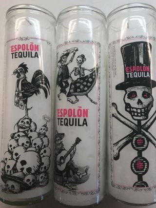 NIB Set 4 Espolon Candles Day of the dead Tequila Guitar Skeleton limited 2