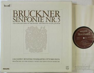 Eugen Jochum Bruckner Symphony No.  5 Philips Ed.  1 Hifi - Stereo 2lp 835225/26 Ay Nm