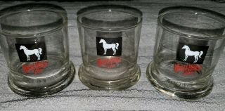 (3) White Horse Scotch Whiskey Glasses Weighted Bottom
