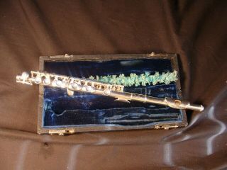 Vintage Silver Artley Elkhart Piccolo Instrument With Case Serial 73189