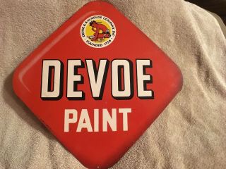 Devoe Paint Hardware Advertising Sign With Indian.