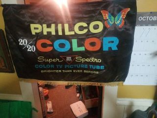 Vintage Philco Tv Dealer Advertisement Showroom Sign Television