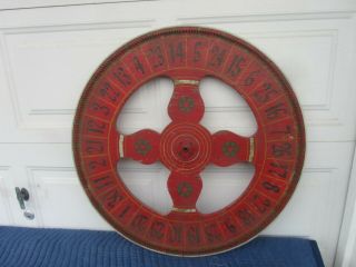 Antique Vintage 30 " Wood Carnival Circus Game Wheel All