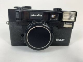 Vintage Minolta Hi - Matic AF2 35mm Film Point & Shoot Camera w/Case Near 2