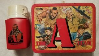 1983 The A - Team Metal Lunchbox Set (with Thermos)