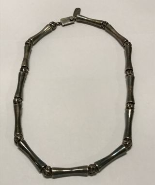 Vintage Taxco Mexico Sterling Silver 925 Abstract Modernist Necklace 17” 43g