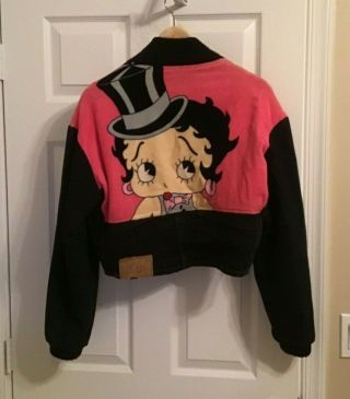 Vintage Too Cute Betty Boop Bomber Denim Jacket