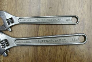 2 Vntg Williams Superjustable Adjustable Wrenches,  10 