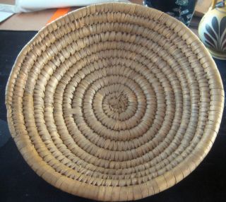 Native American Indian Pima Papago Handwoven Basket 9 1/2 " X 2 1/2 "