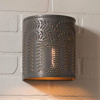 Willow Sconce Light In Blackened Tin By Irvin 