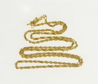 14k 1.  9mm Rope Link Classic Fashion Chain Necklace 18 " Yellow Gold 14