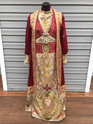 Antique Odd Fellows Past Grand Robe All Seeing Eye Flt 1800’s Regalia Costume