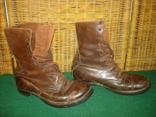 Wwii Us Airborne / Paratrooper Jump Boots,  Sole Size 10 & 10 1/2
