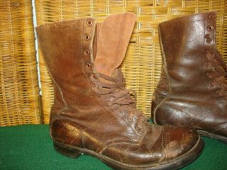 WWII US AIRBORNE / PARATROOPER JUMP BOOTS,  SOLE SIZE 10 & 10 1/2 2