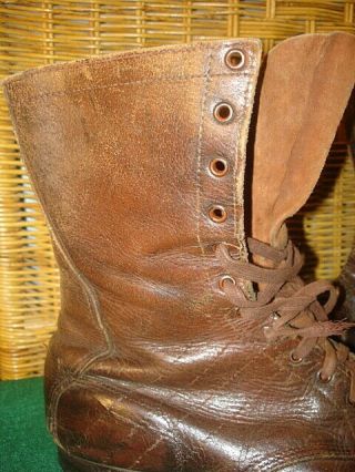 WWII US AIRBORNE / PARATROOPER JUMP BOOTS,  SOLE SIZE 10 & 10 1/2 3
