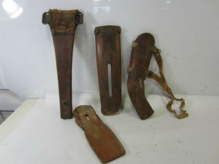 4 Antique Civil War Era Wooden Medical Leg Splint Parts