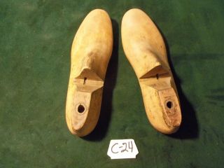 Vintage Pair Wood Size 10 - 1/2 E 400 Industrial Shoe Factory Last C - 24