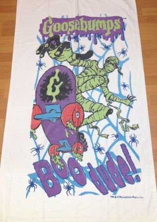 Vintage 90s Goosebumps Boo Dude Skateboarder Mummy Beach Towel Cannon