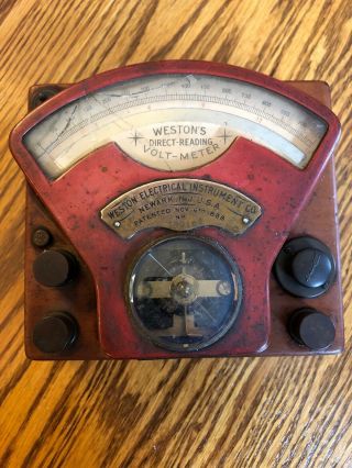 Vintage Weston’s Direct Reading Voltmeter.  Patented 1888