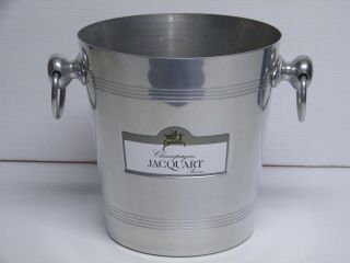 Vintage Jacquart Reims French Champagne Ice Bucket Aluminum Cooler W Handles