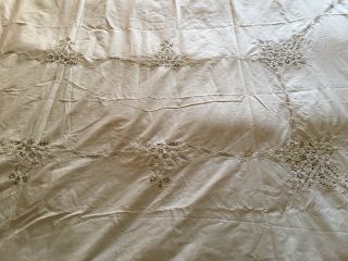 Vintage Battenburg Lace Tablecloth White 68 " X120 "