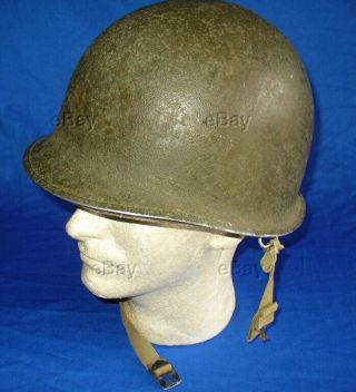 M1 Pot Helmet Fs/sb Front Seam Swivel Bale Wwii Ww2 Westinghouse Liner Named Usa