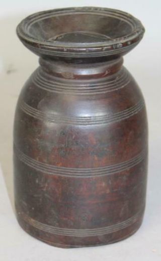 Museum Quality 17th C American Turned & Hewn Storage Jar Paint Surface