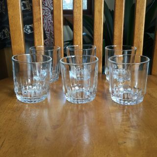 SET OF 6 KIG INDONESIA SIPPING JUICE GLASSES CLEAR GLASS VINTAGE MCM 2