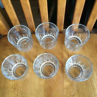 SET OF 6 KIG INDONESIA SIPPING JUICE GLASSES CLEAR GLASS VINTAGE MCM 3