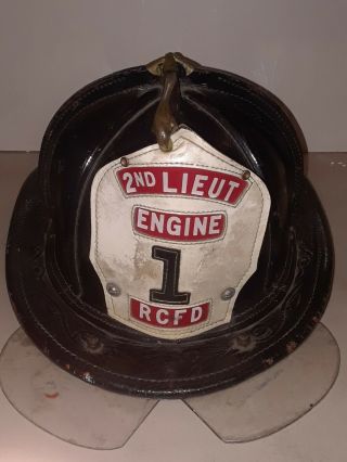 Vintage Cairns Brother Jersey Fire Department Leather Fire Helmet Clifton